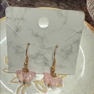 Pink buttery earrings